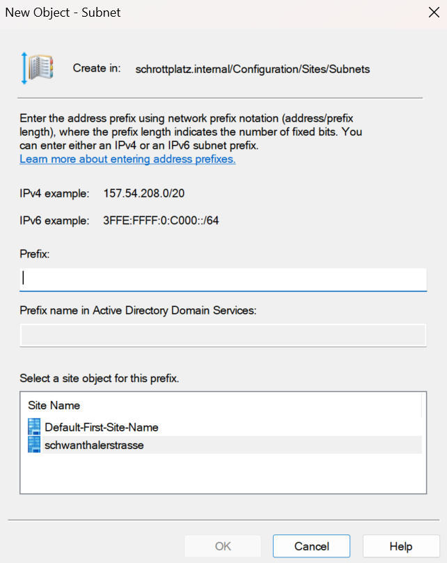 RSAT neues Subnet